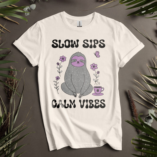 Slow Sips Calm Vibes Unisex T-Shirt