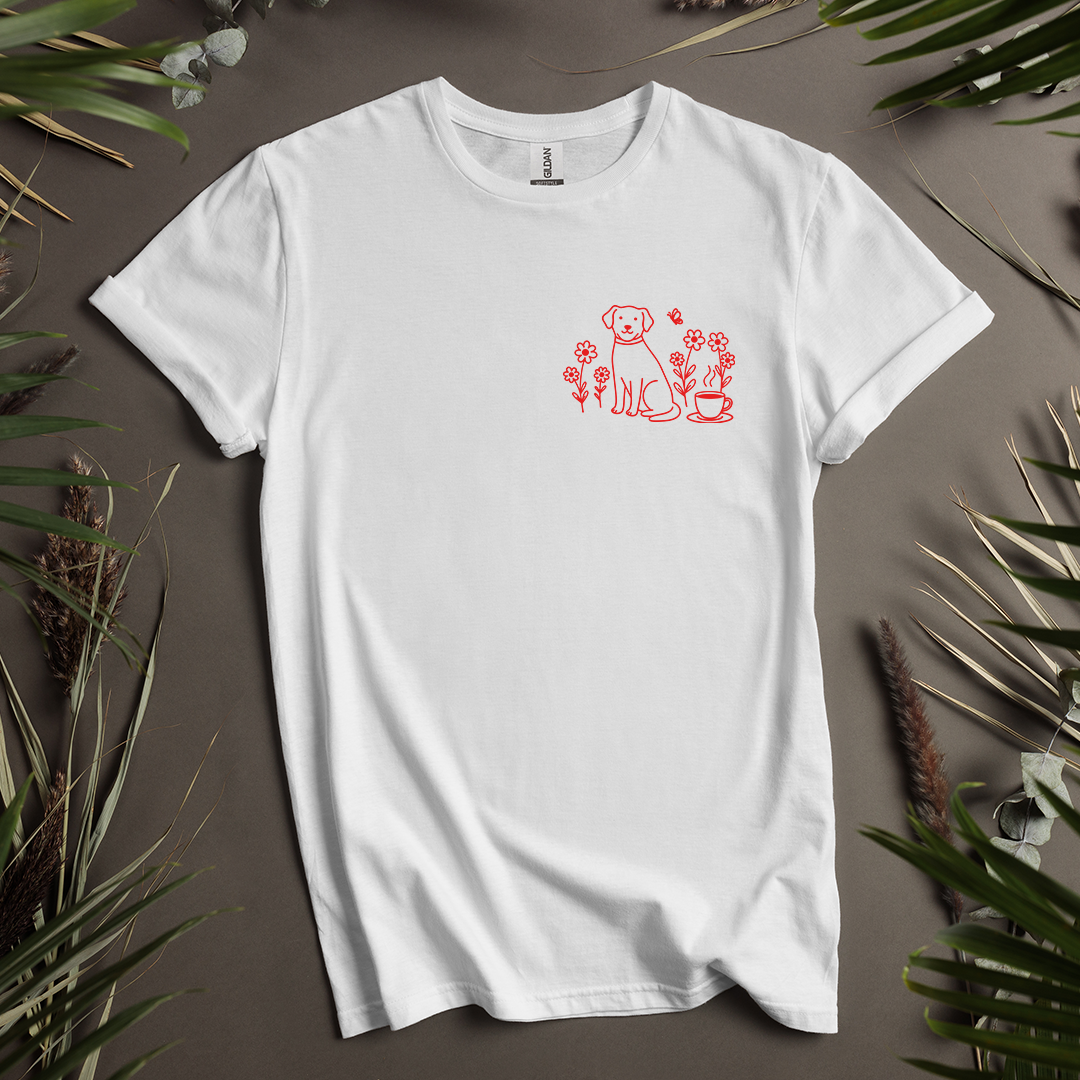 Love, Lattes, Loyal Tails Unisex T-Shirt (Double-Sided)