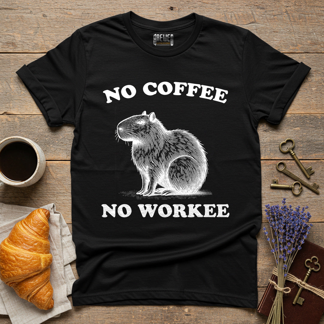 No Coffee No Workee Capybara Unisex T-Shirt