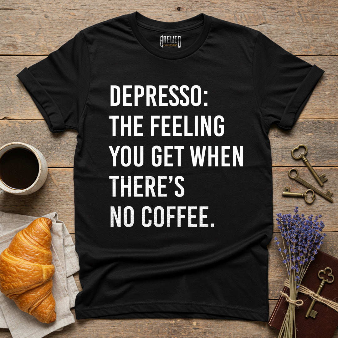 Depresso: The Feeling You Get When There's No Coffee Unisex T-Shirt