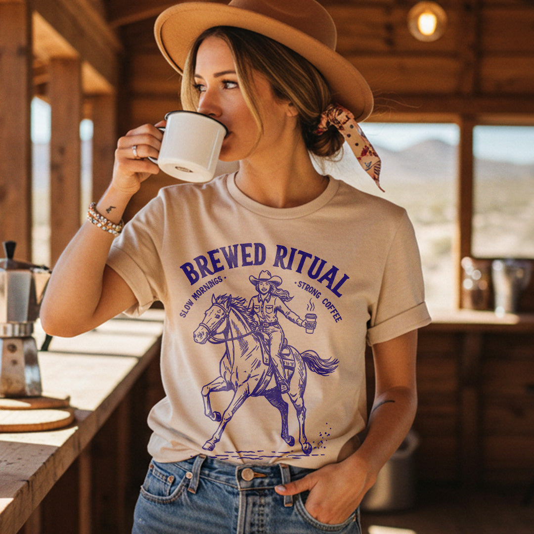 Brewed Ritual Cowgirl Unisex T-Shirt