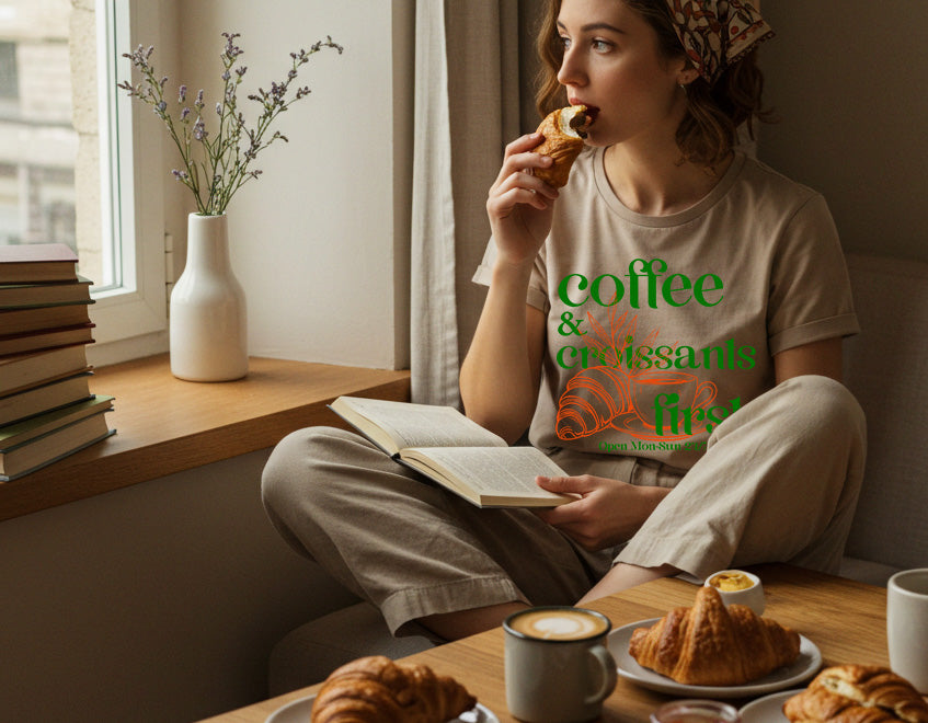 Coffee & Croissants First Unisex T-Shirt