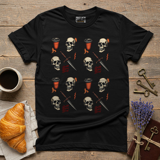 Death Before Decaf Pattern Unisex T-Shirt