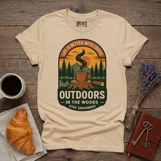Outdoors Is Better With Coffee Unisex T-Shirt