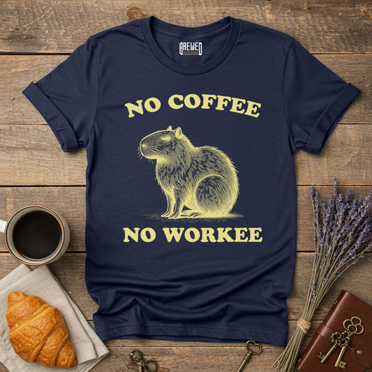 No Coffee No Workee Capybara Unisex T-Shirt
