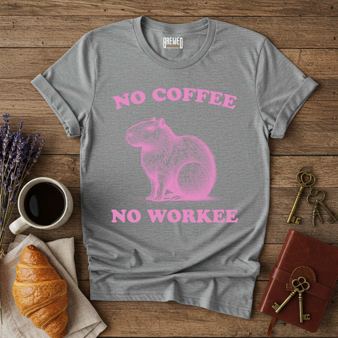 No Coffee No Workee Capybara Unisex T-Shirt