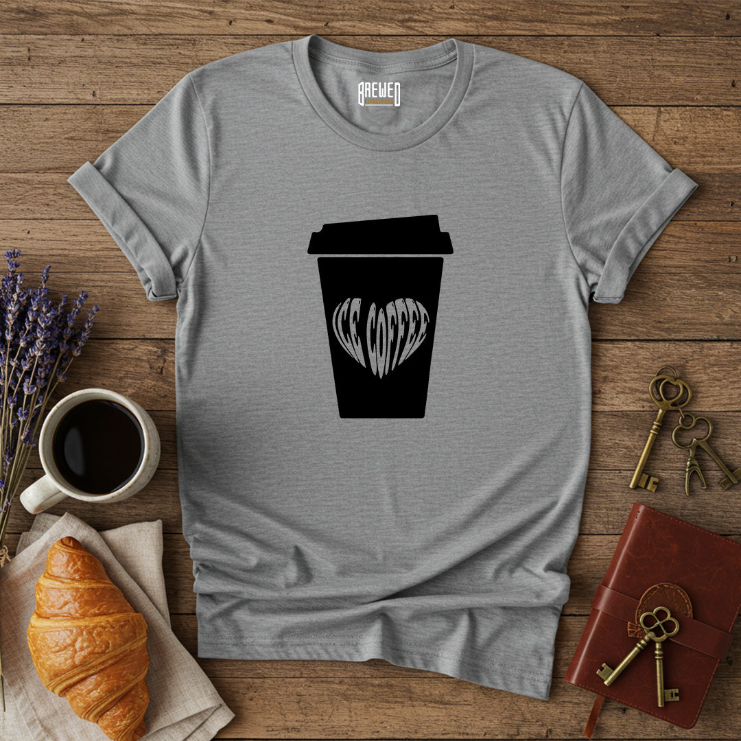 Coffee Cup Heart Unisex T-Shirt