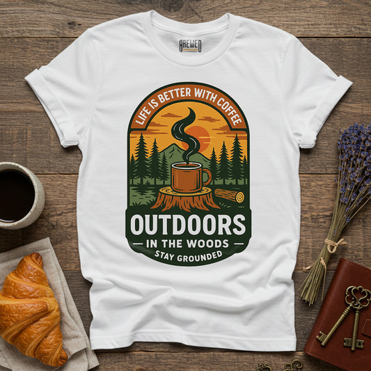 Outdoors Is Better With Coffee Unisex T-Shirt