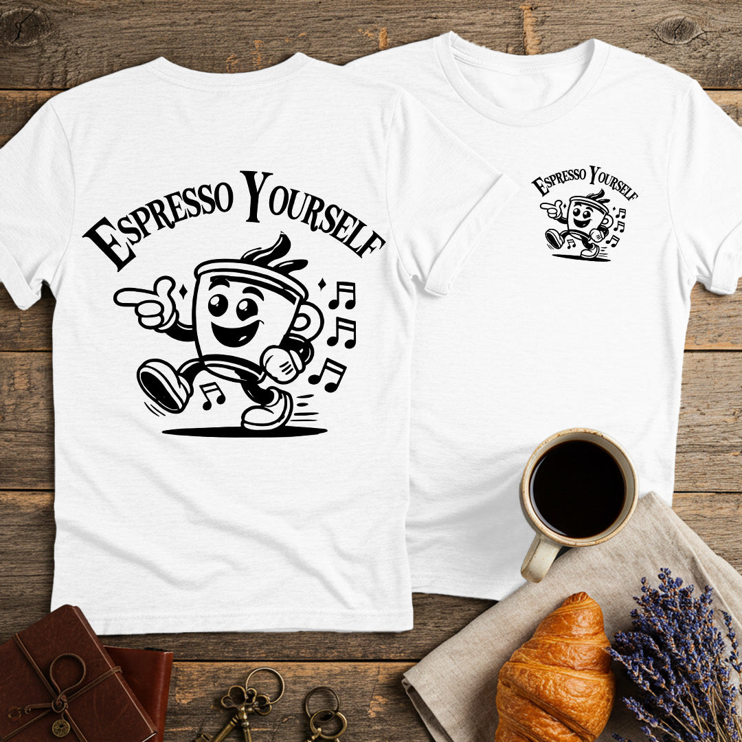 Espresso Yourself Musically Unisex T-Shirt (Double-Sided)