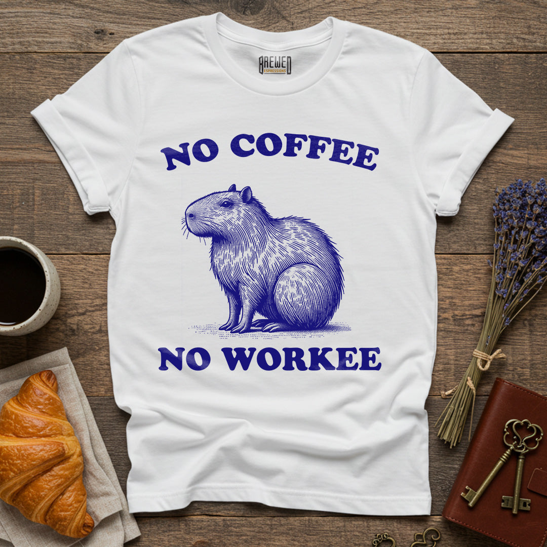No Coffee No Workee Capybara Unisex T-Shirt