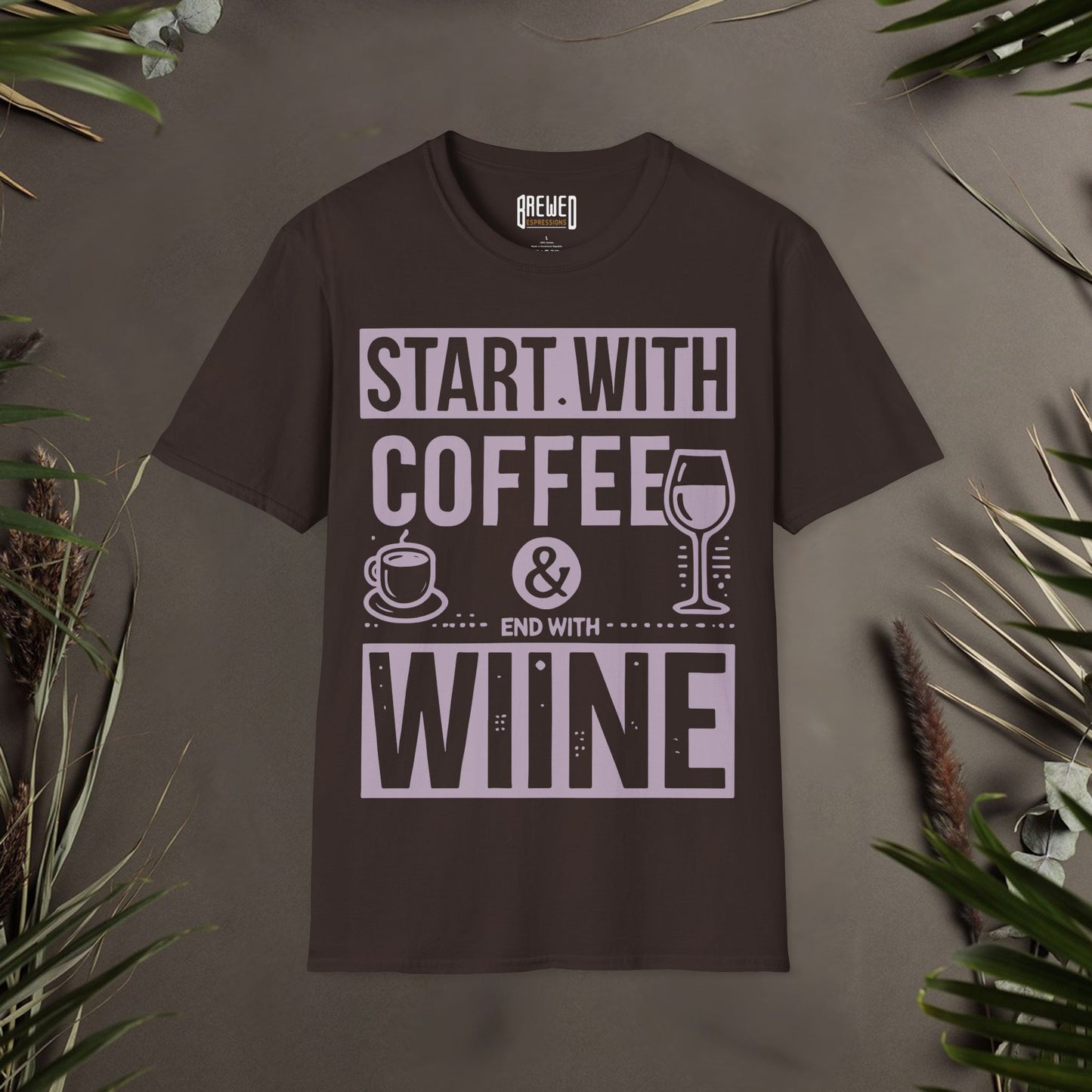 Start with Coffee and End with Wine Unisex T-Shirt