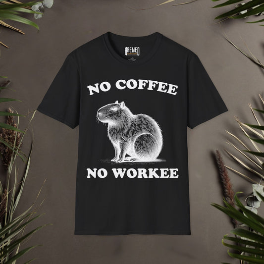 No Coffee No Workee Capybara Unisex T-Shirt