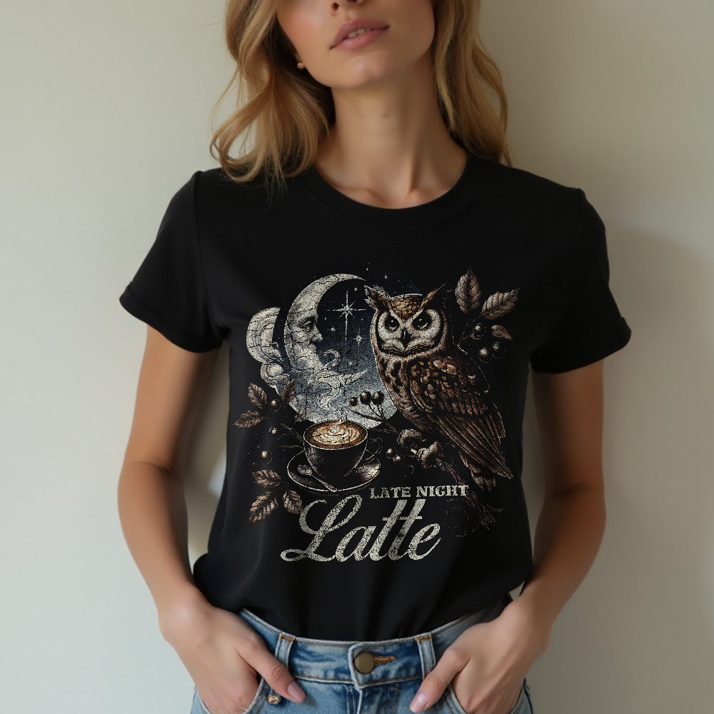 Late Night Latte Owl Unisex T-Shirt