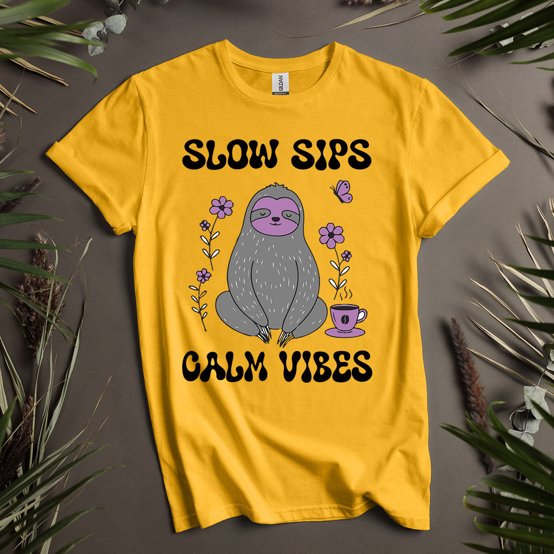 Slow Sips Calm Vibes Unisex T-Shirt