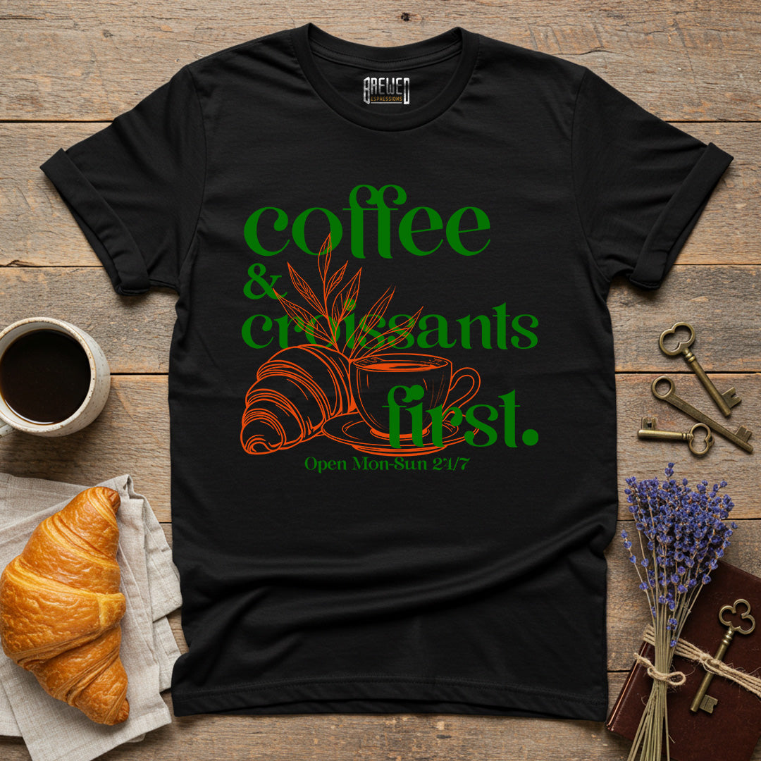 Coffee & Croissants First Unisex T-Shirt