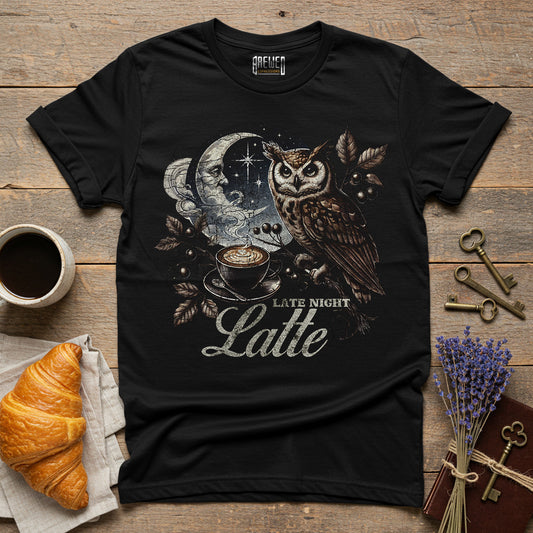 Late Night Latte Owl Unisex T-Shirt