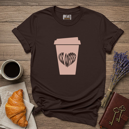 Coffee Cup Heart Unisex T-Shirt