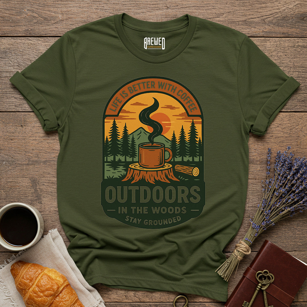 Outdoors Is Better With Coffee Unisex T-Shirt
