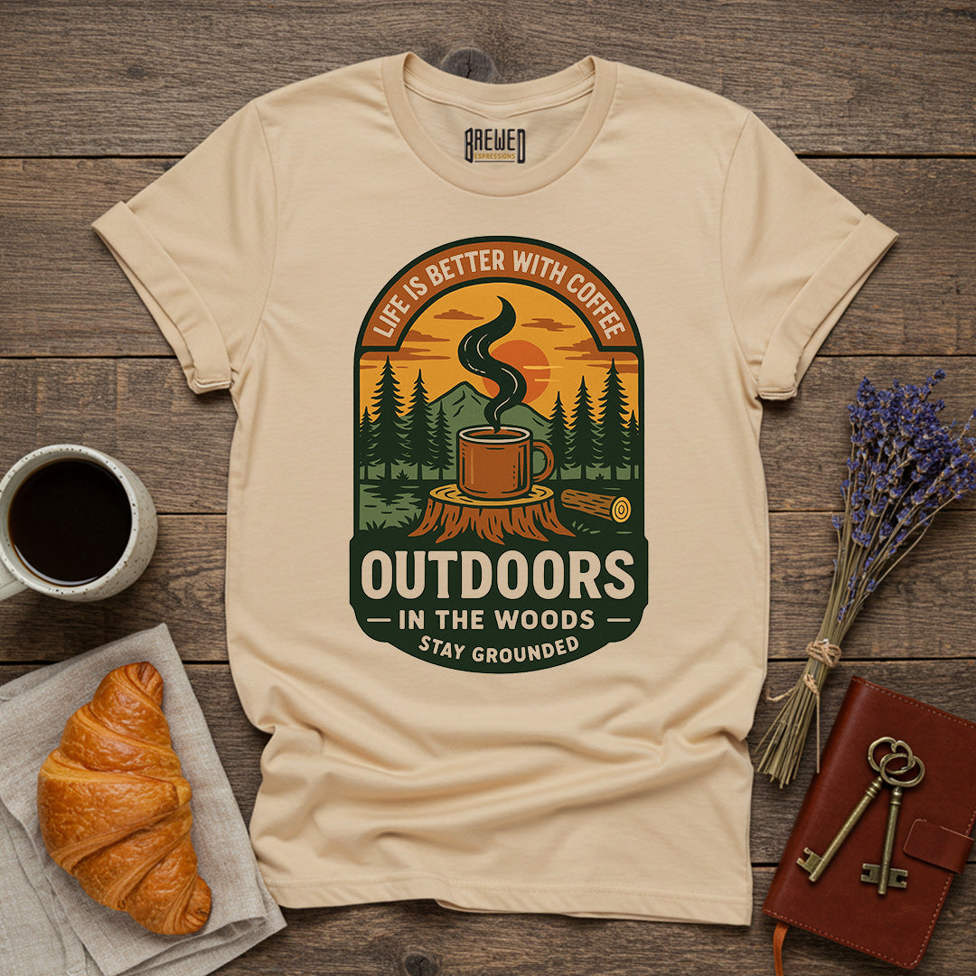 Outdoors Is Better With Coffee Unisex T-Shirt