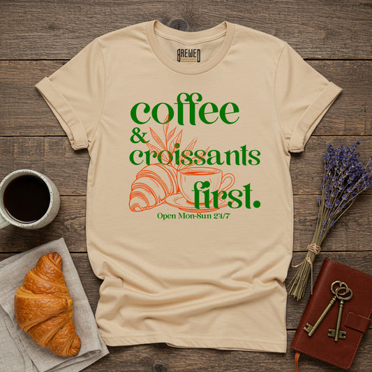 Coffee & Croissants First Unisex T-Shirt