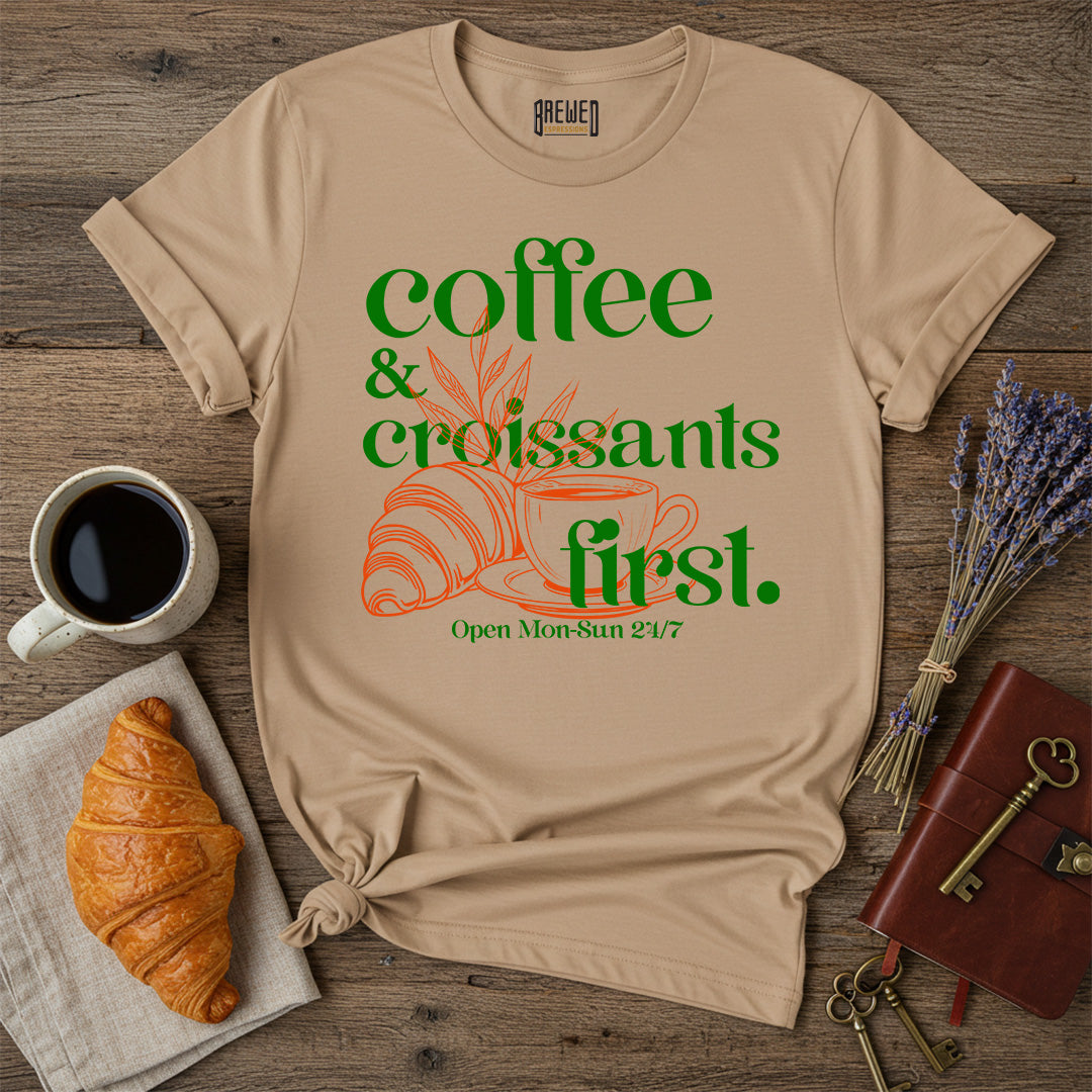 Coffee & Croissants First Unisex T-Shirt