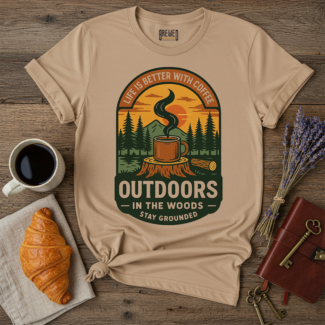 Outdoors Is Better With Coffee Unisex T-Shirt