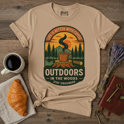 Outdoors Is Better With Coffee Unisex T-Shirt