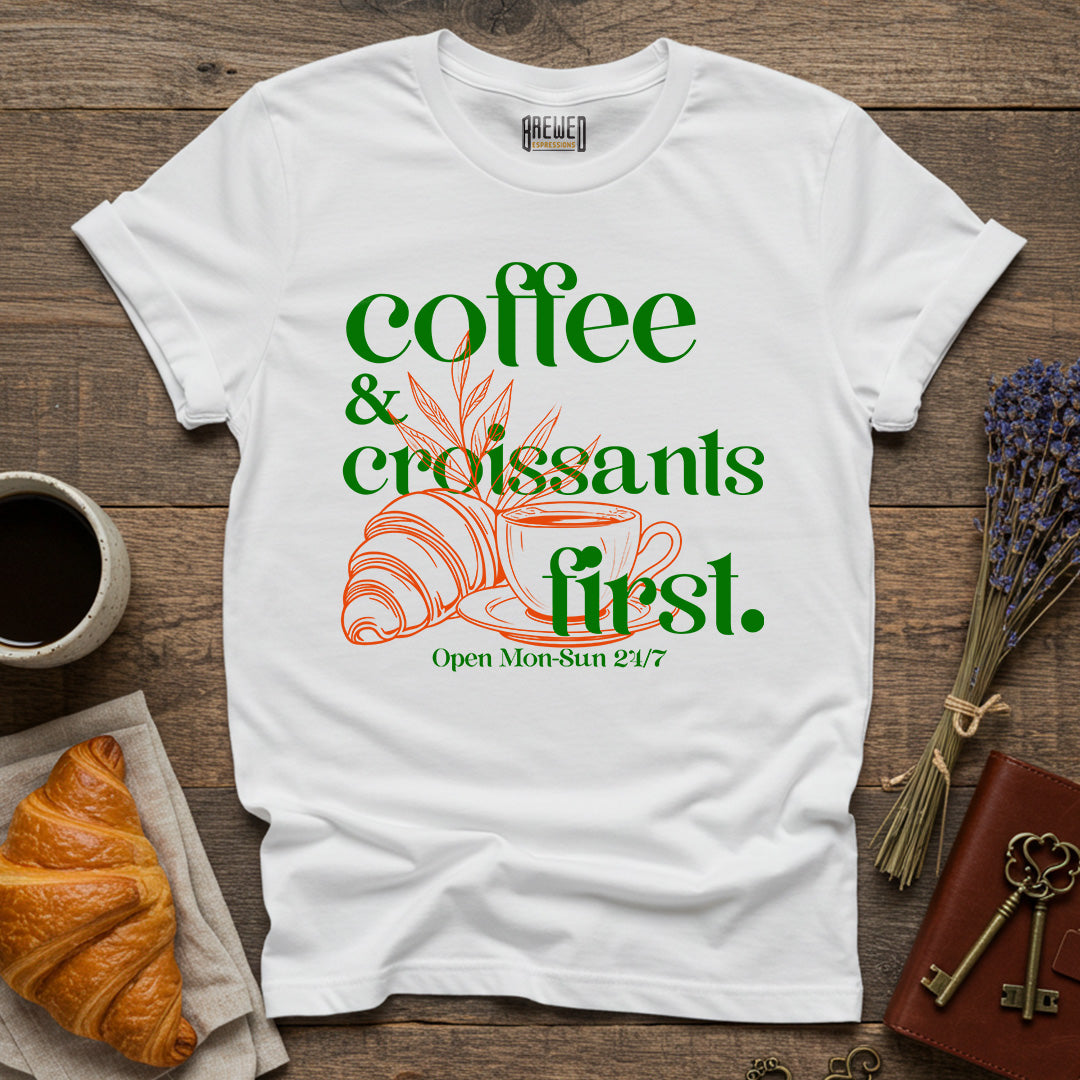 Coffee & Croissants First Unisex T-Shirt